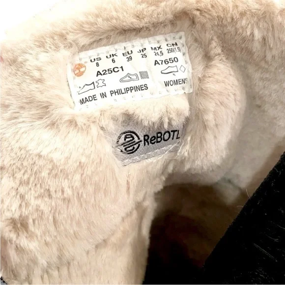 NIB Timberland Boots Dalston Vibe Faux Fur Lined Bootie Black Size 8 Brand New - Picture 14 of 16